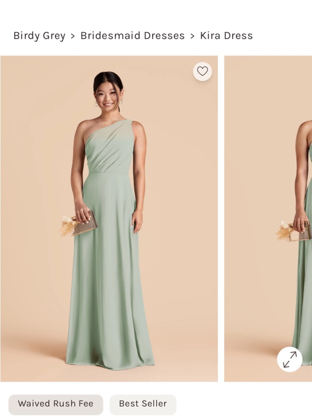 Birdy Grey Kira Sage Green One-Shoulder Bridesmaid Dress